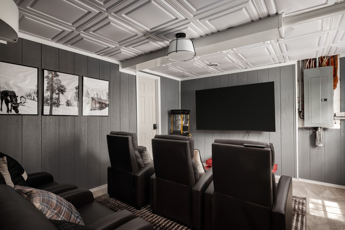 Private home theater with screen and comfortable seating